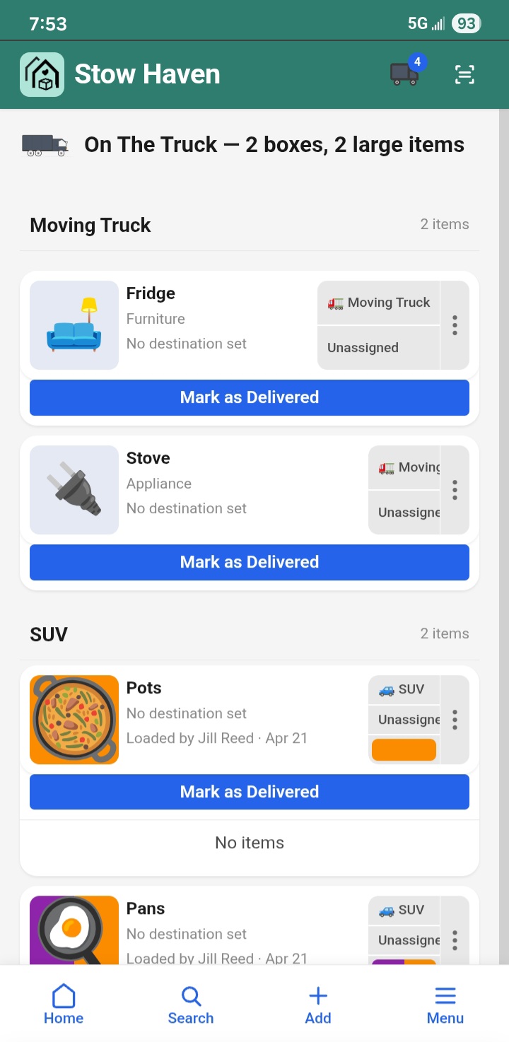 Live multi-vehicle truck tracking